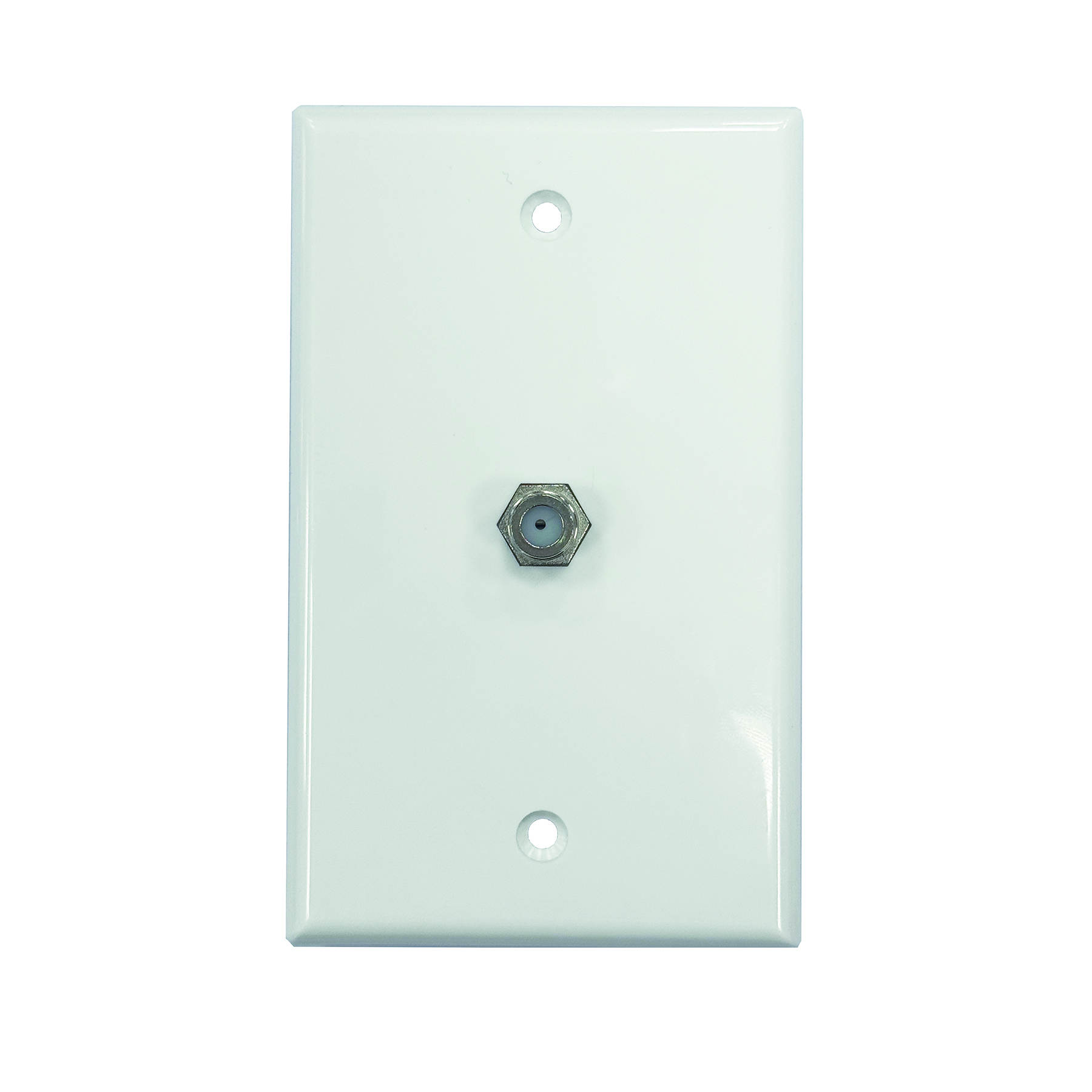 1-Gang White Coax Wall Plate