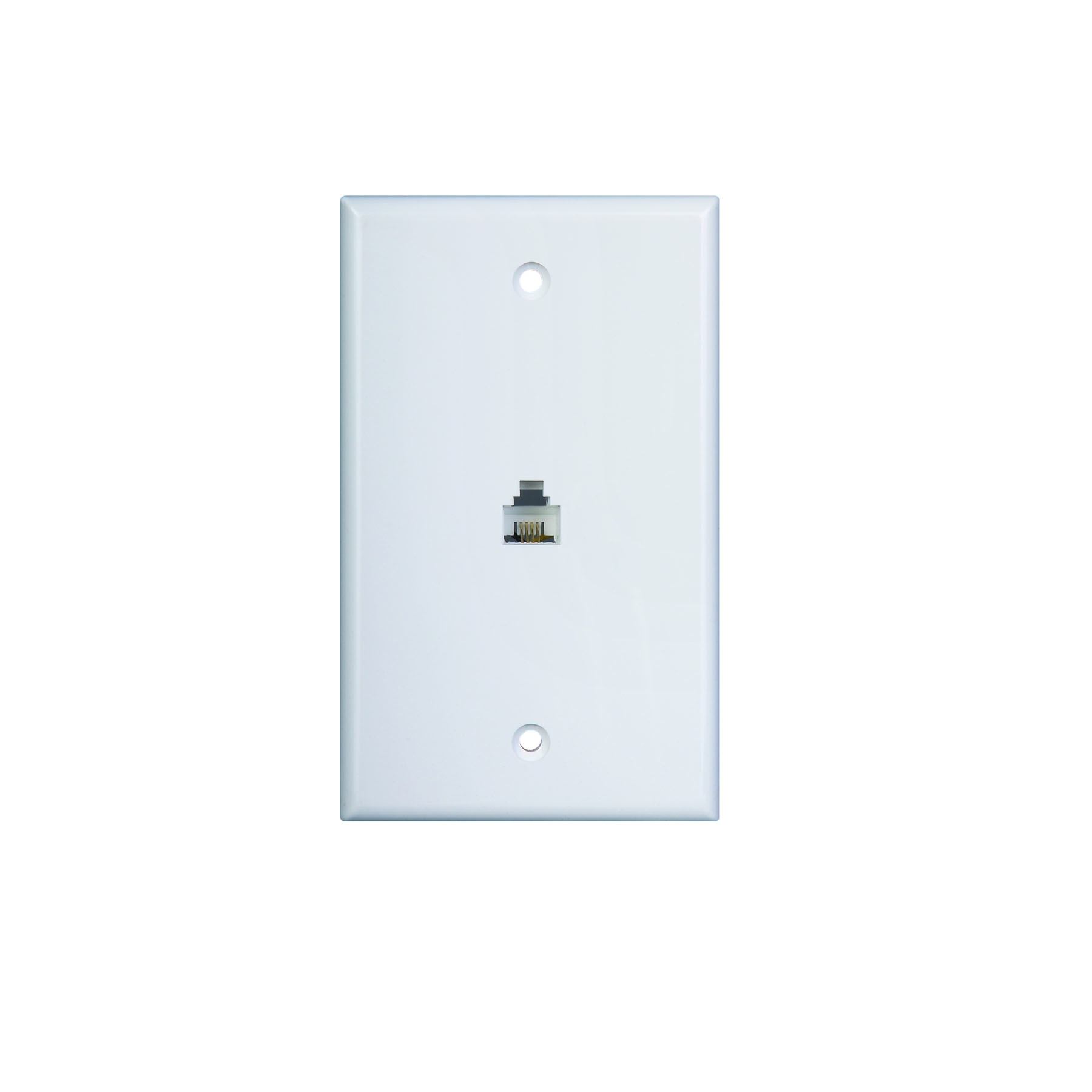 1-Gang White Phone Wall Plate