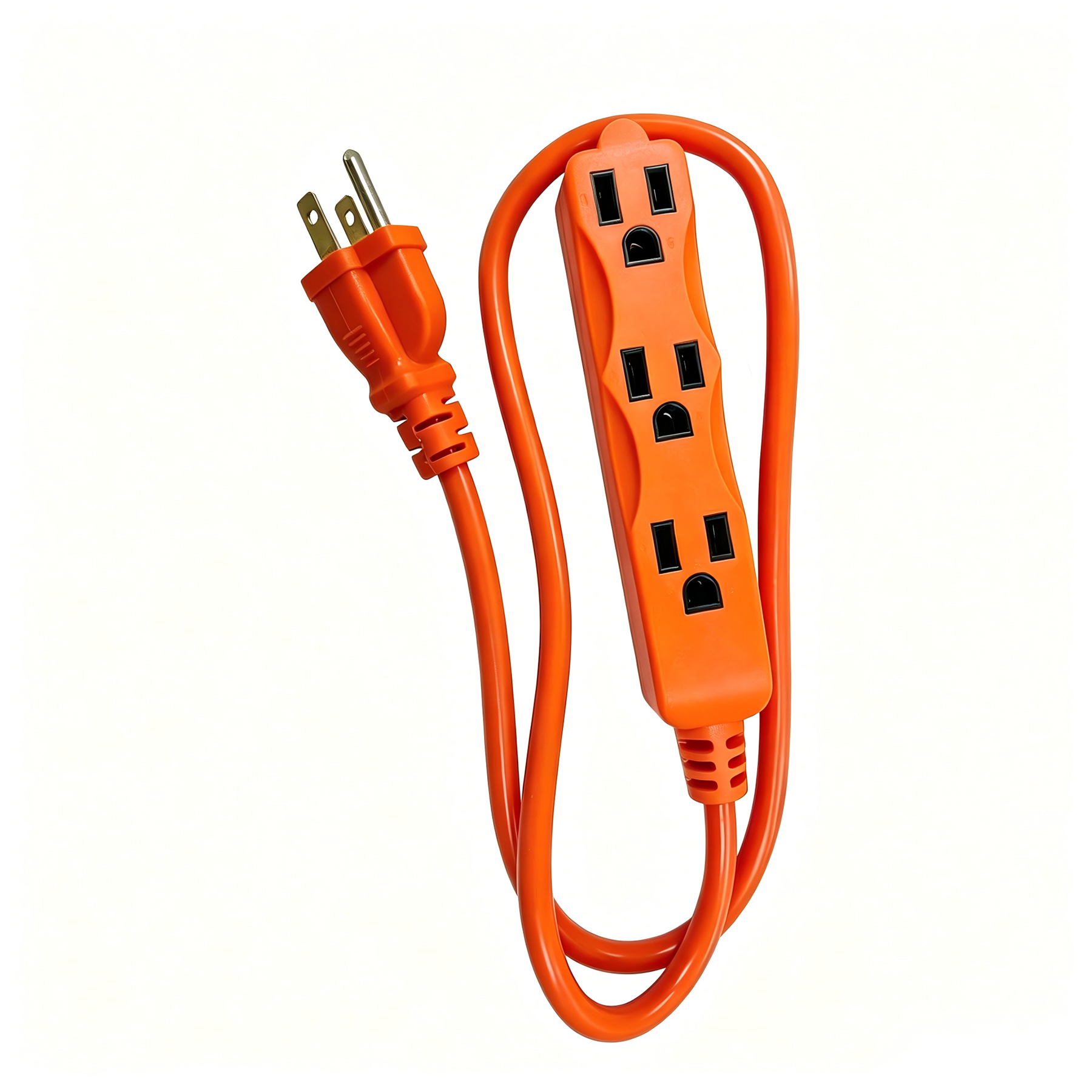 3-Outlet Light-Duty Orange Indoor Extension Cord