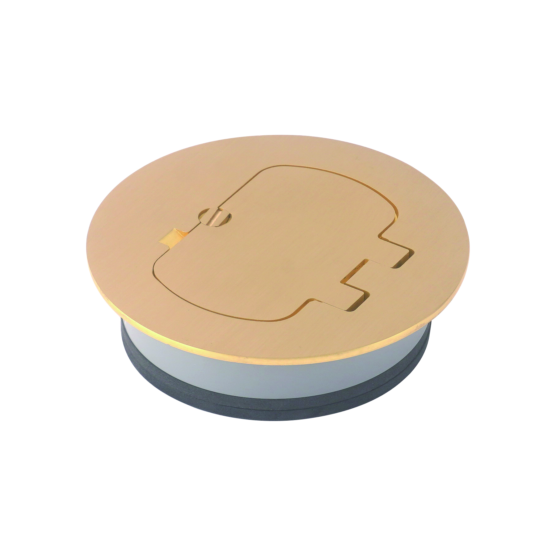 BRASS COVER PVC FLOOR BOX — 5-1/2" in diameter