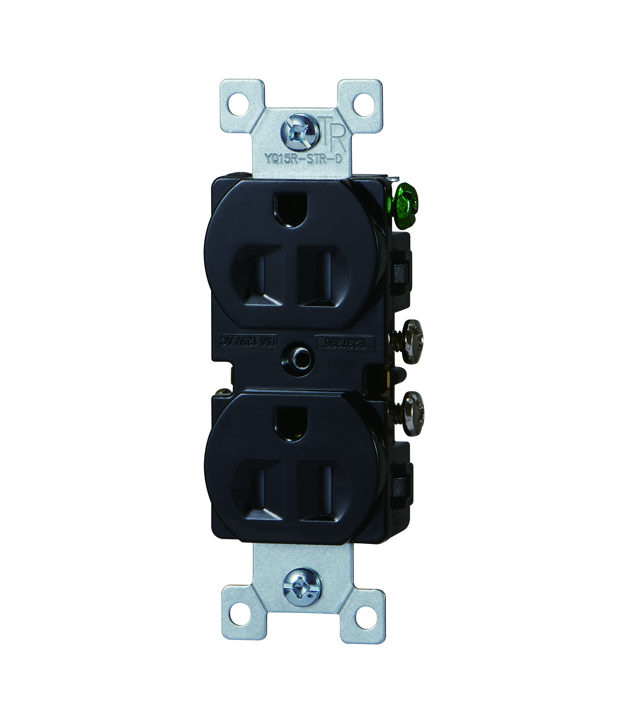 Tamper Resistant Duplex Outlet - 8 Pack — Black